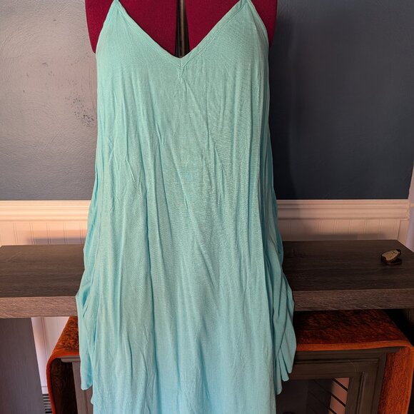 Light Blue Short Trapeze dress - Picture 1 of 3